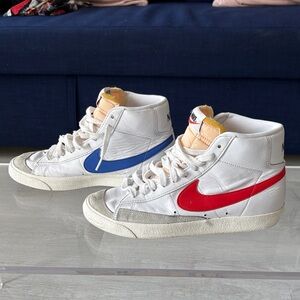 Nike High-Tops with Red and Blue Accents
